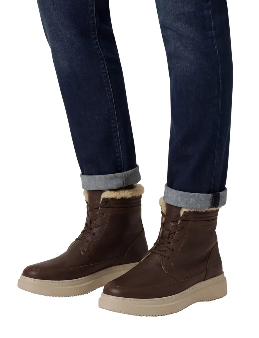 Rehab boots bruin leer gewatteerd beige zool