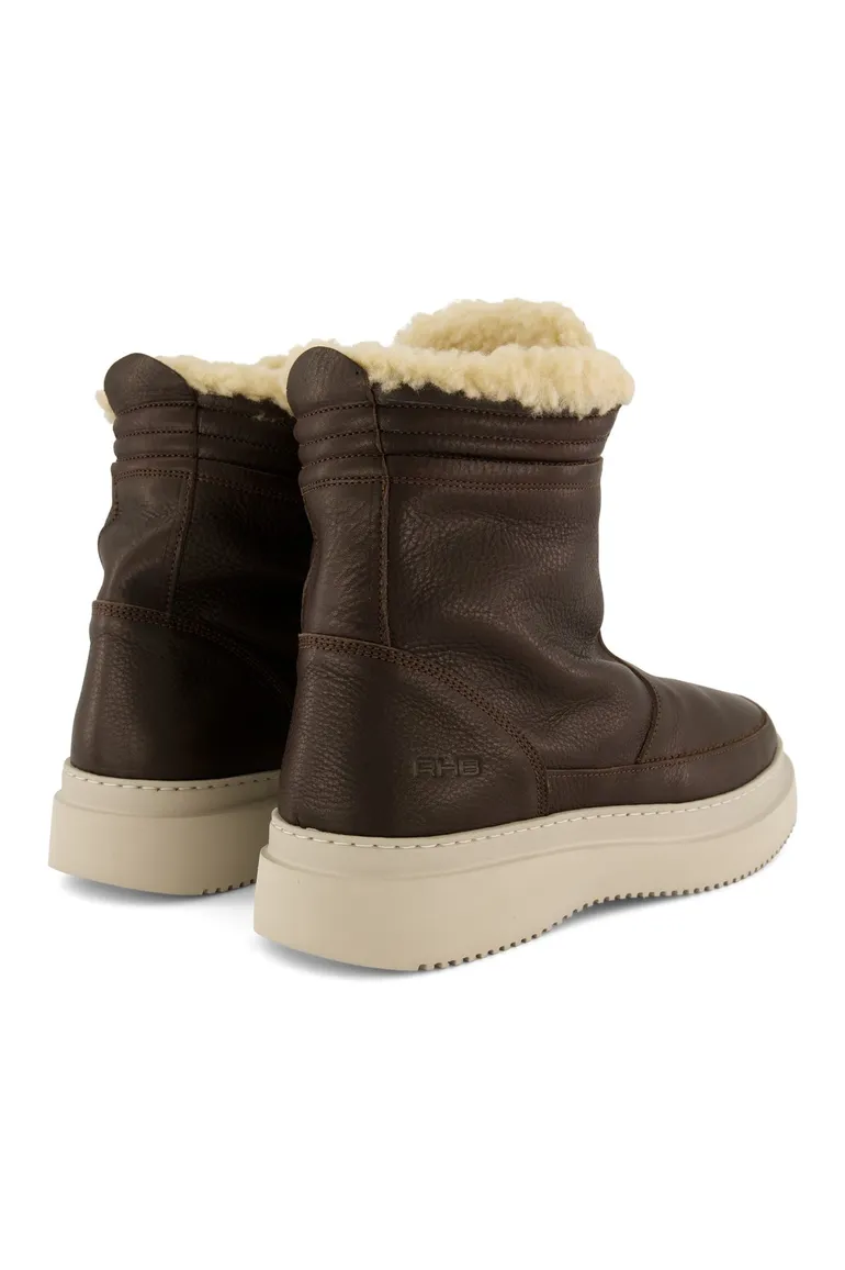 Rehab boots bruin leer gewatteerd beige zool