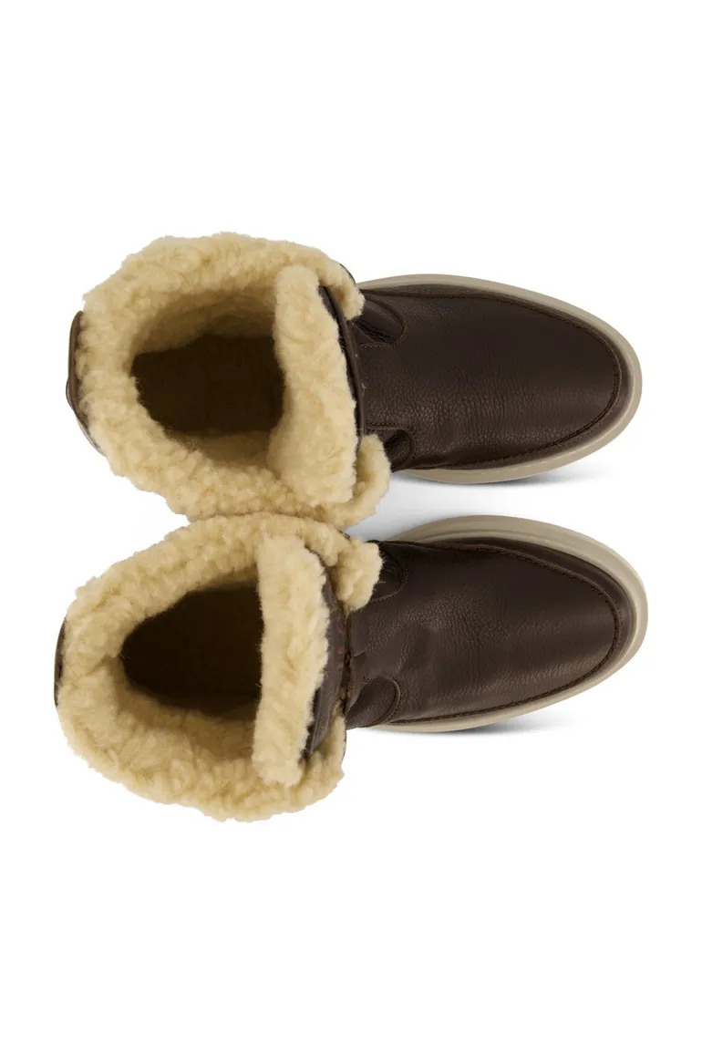 Rehab boots bruin leer gewatteerd beige zool