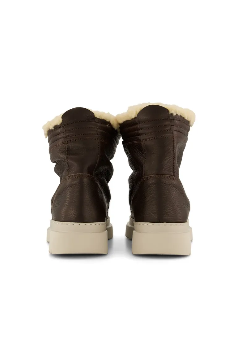Rehab boots bruin leer gewatteerd beige zool