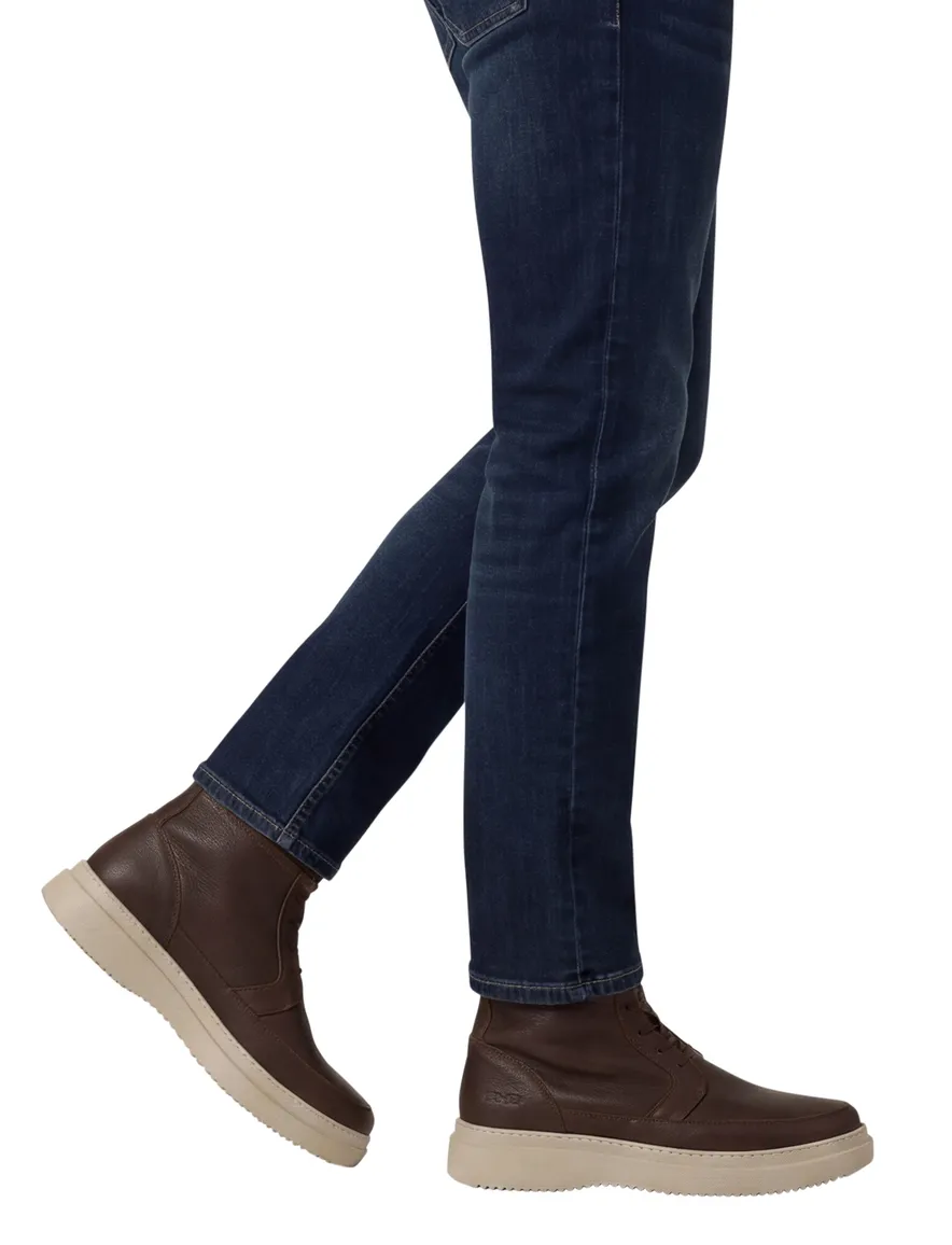 Rehab boots bruin leer gewatteerd beige zool