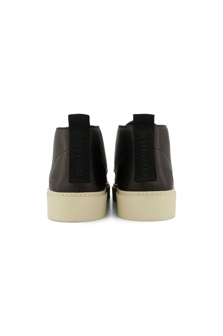 Rehab sneakers uni leer zwart