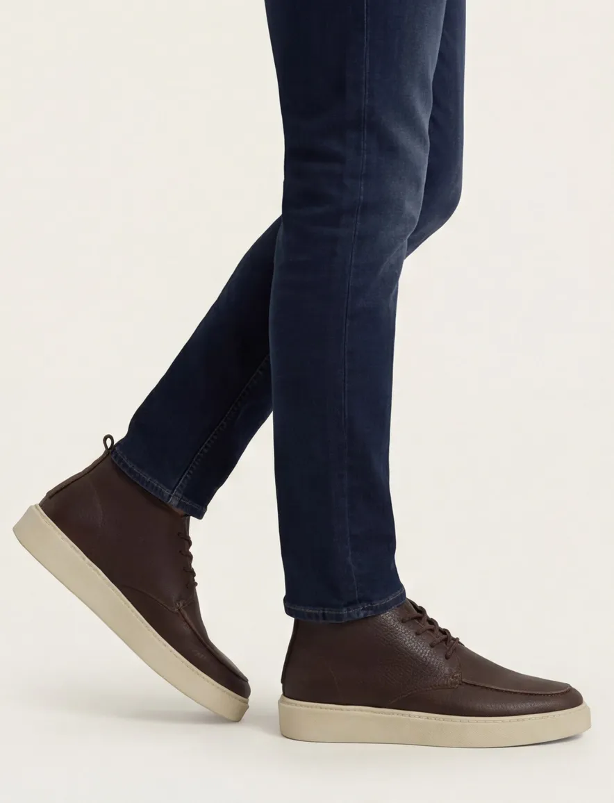 Rehab hoge sneakers bruin leer uni