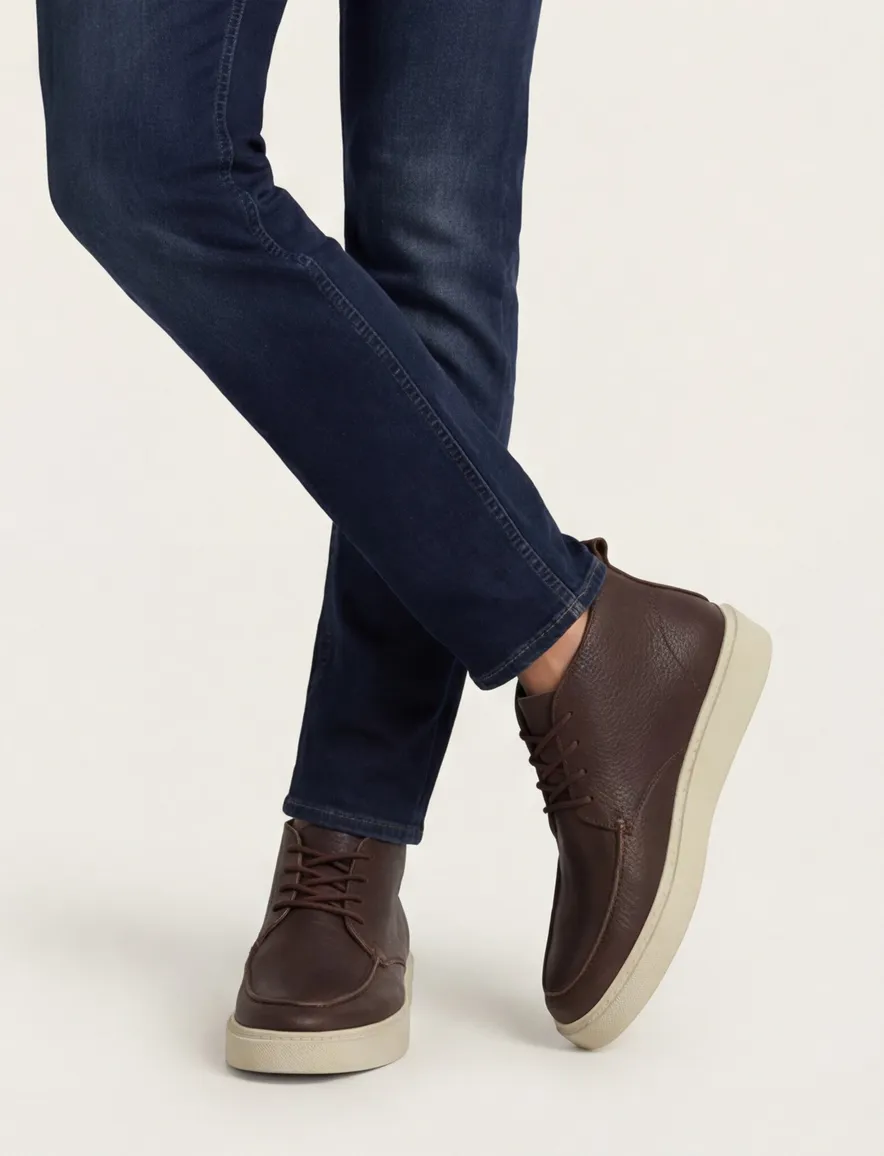 Rehab hoge sneakers bruin leer uni