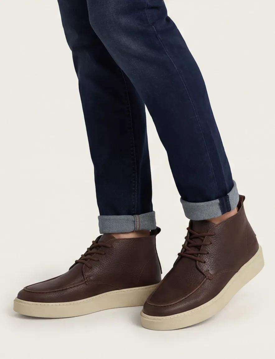 Rehab hoge sneakers bruin leer uni
