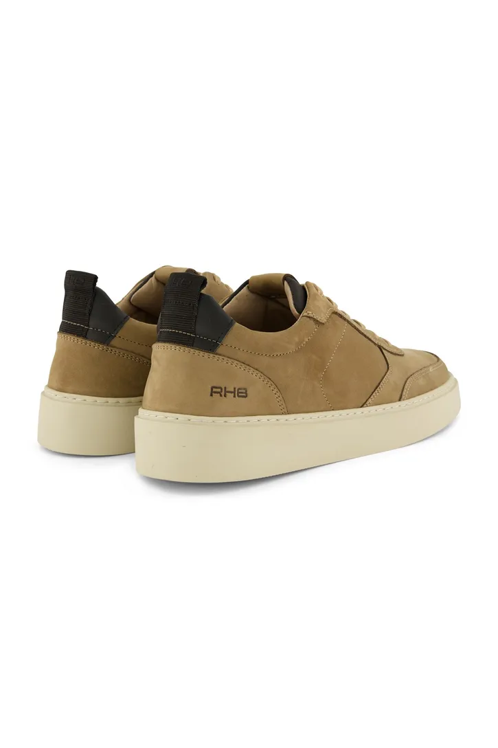 Leren Rehab sneakers effen camel