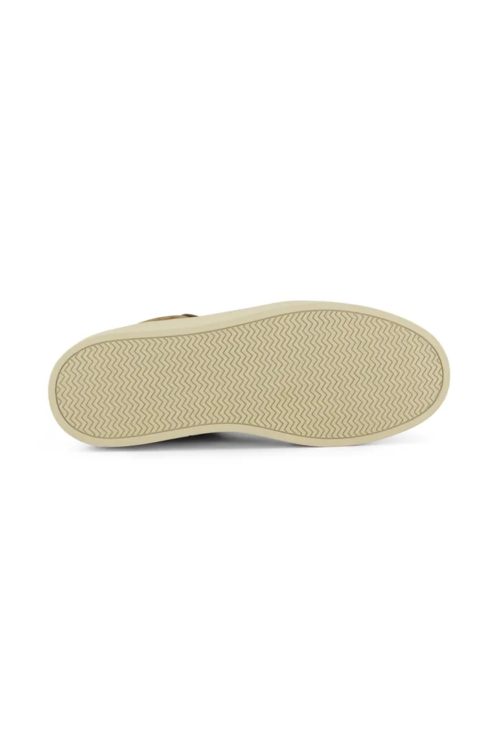 Leren Rehab sneakers effen camel