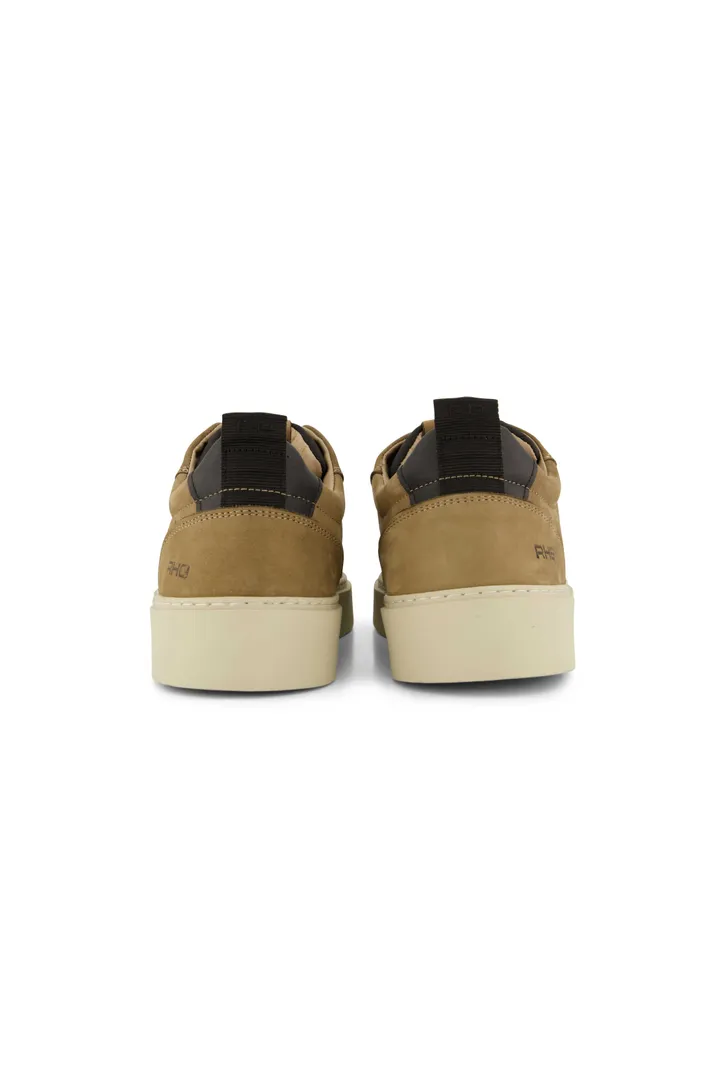 Leren Rehab sneakers effen camel