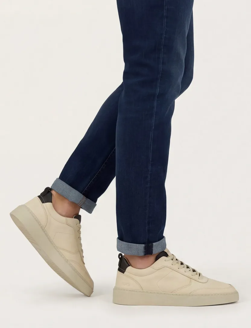 Beige Rehab sneakers effen leer