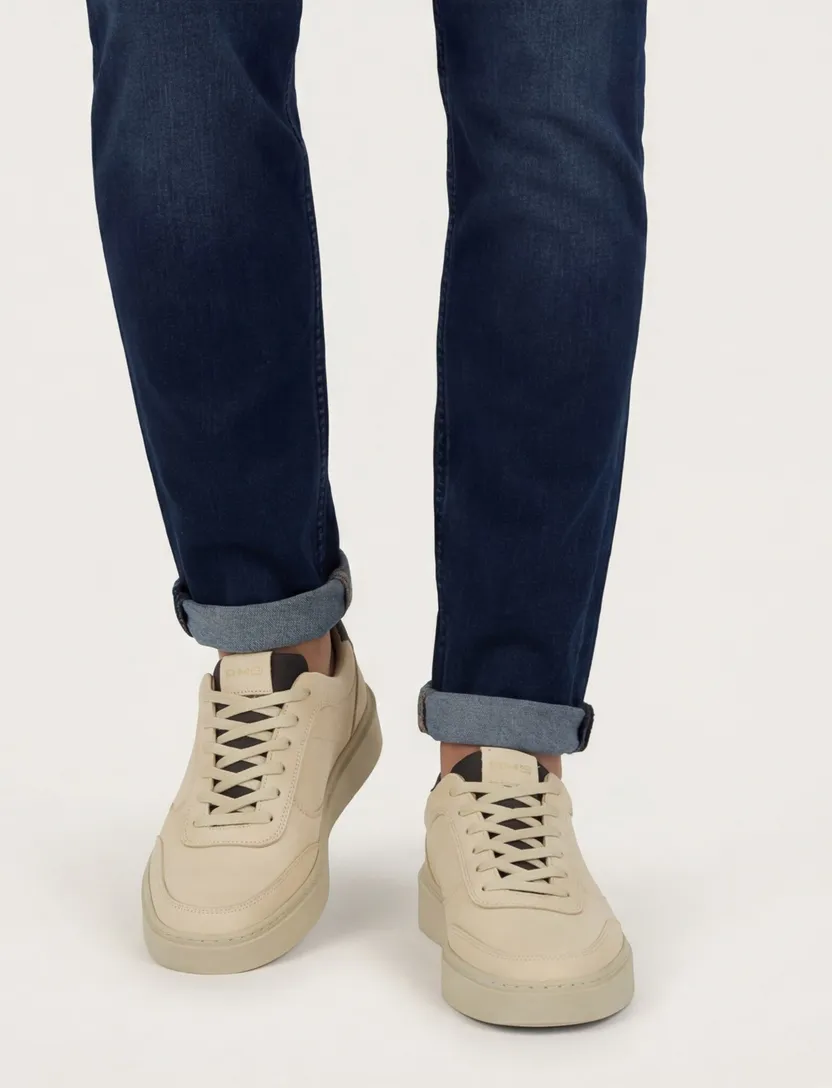 Beige Rehab sneakers effen leer