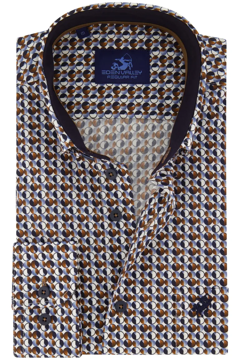 casual overhemd blauw Eden Valley Regular Fit