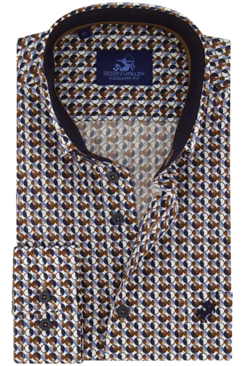 Eden Valley Casual overhemd Eden Valley Regular Fit blauw borstzak