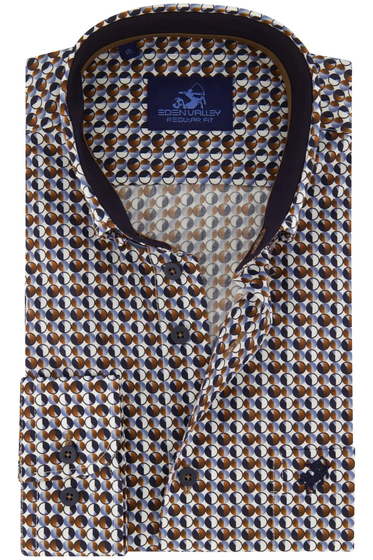 Casual overhemd Eden Valley Regular Fit blauw borstzak