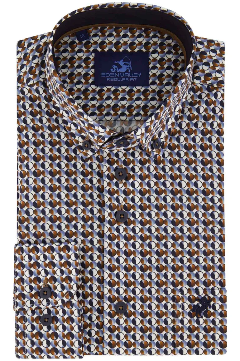 casual overhemd blauw Eden Valley Regular Fit
