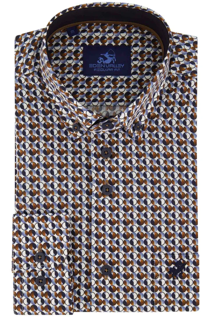 Casual overhemd Eden Valley Regular Fit blauw borstzak