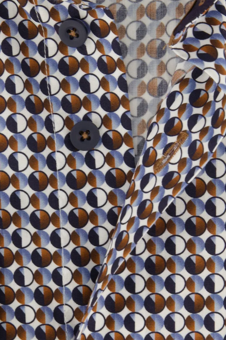 Eden Valley Regular Fit casual overhemd blauw geprint