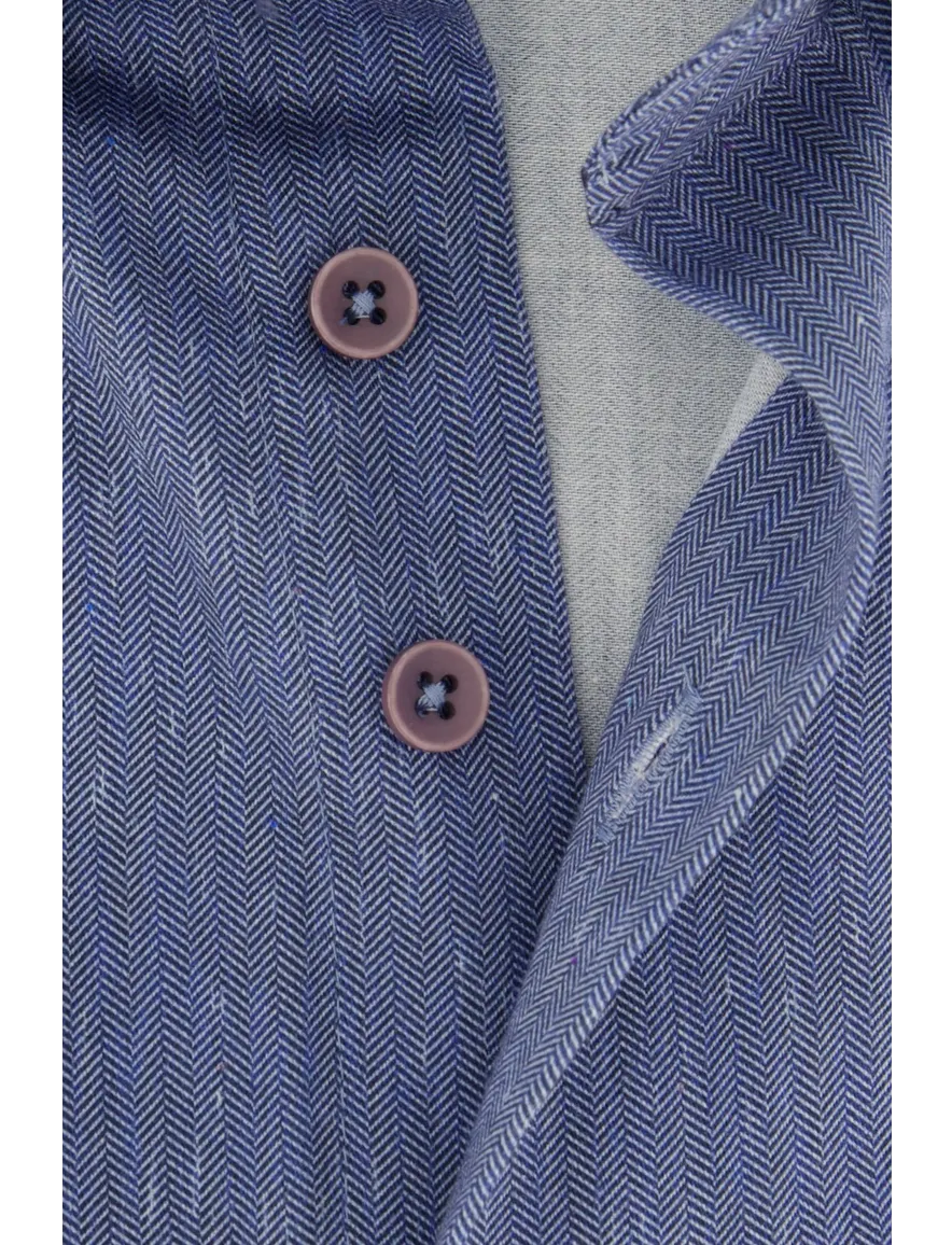 Eden Valley Regular Fit casual overhemd blauw borstzak