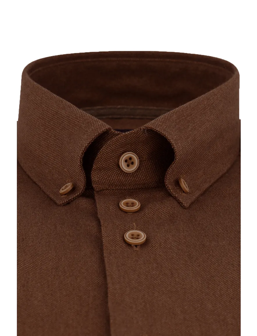 casual overhemd bruin Eden Valley Regular Fit