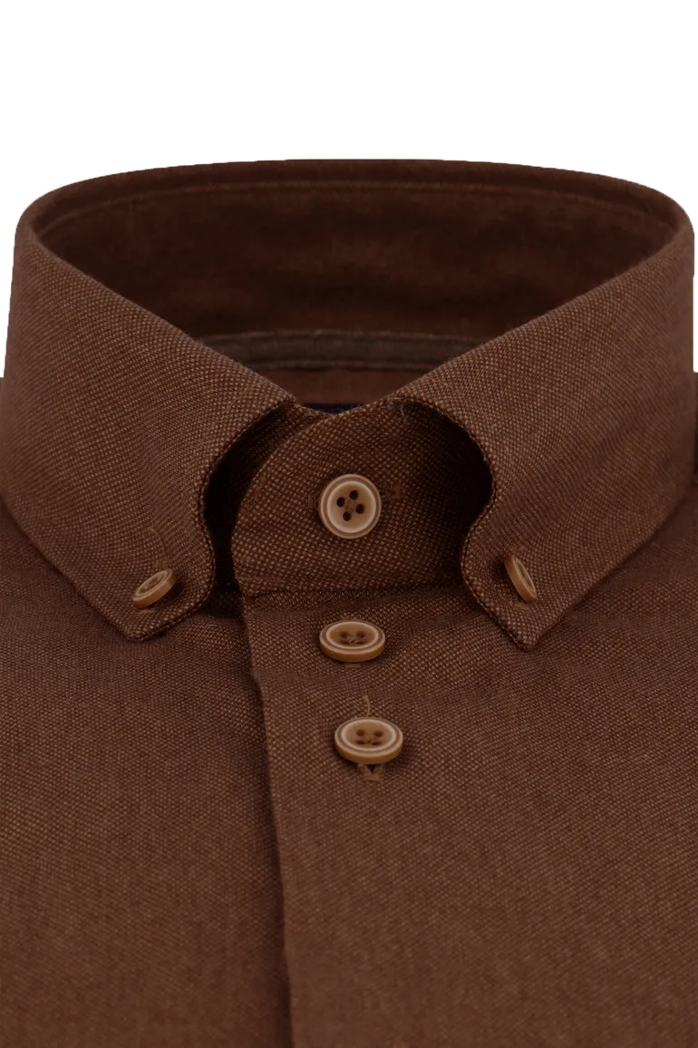 Eden Valley Regular Fit casual overhemd camel borstzak