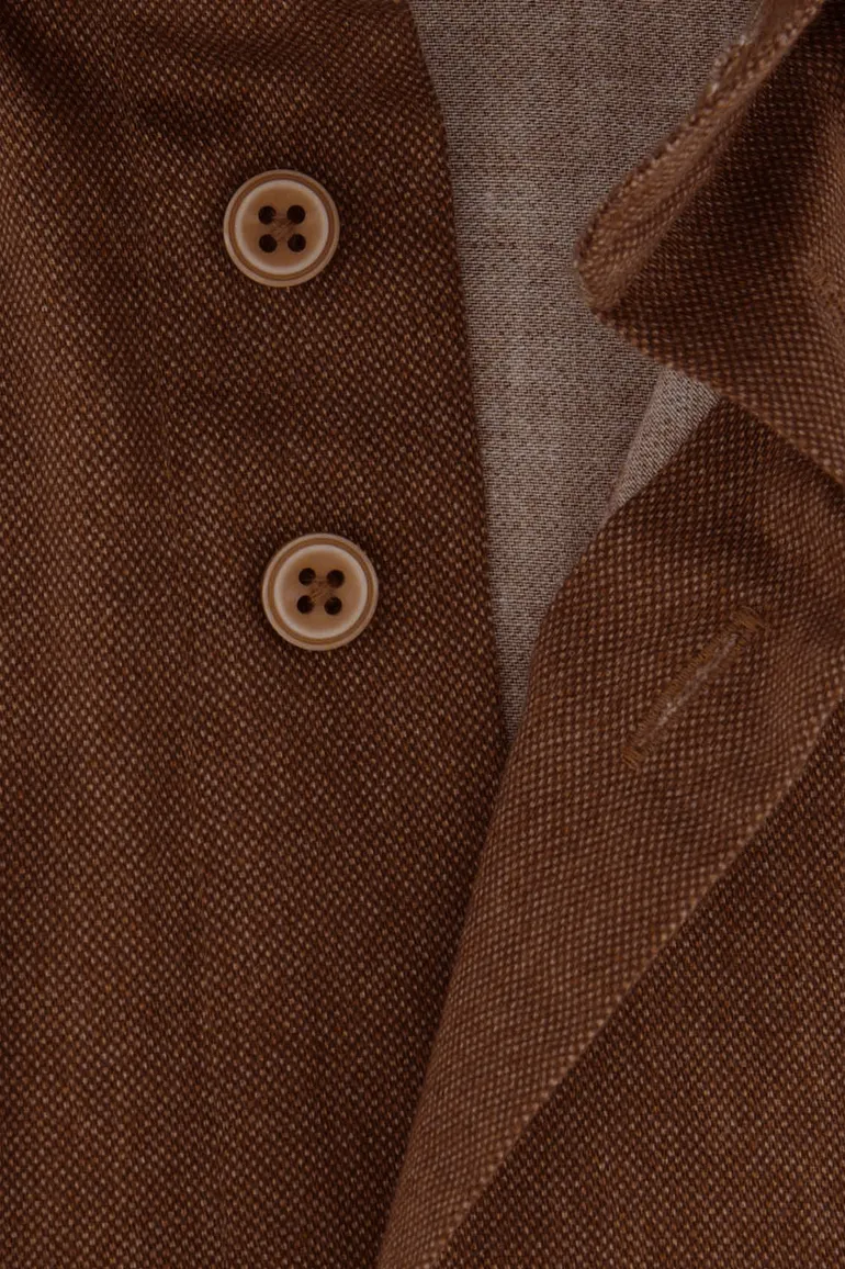 Eden Valley Regular Fit casual overhemd camel borstzak