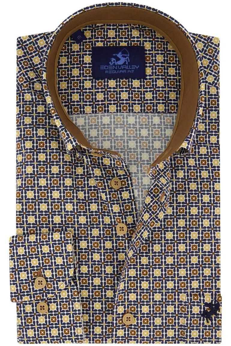 casual overhemd donkerblauw Eden Valley Regular Fit