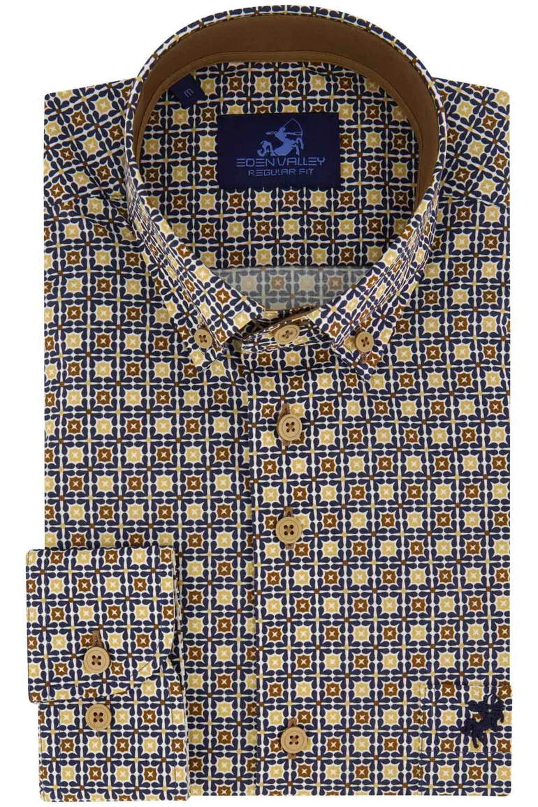 casual overhemd donkerblauw Eden Valley Regular Fit