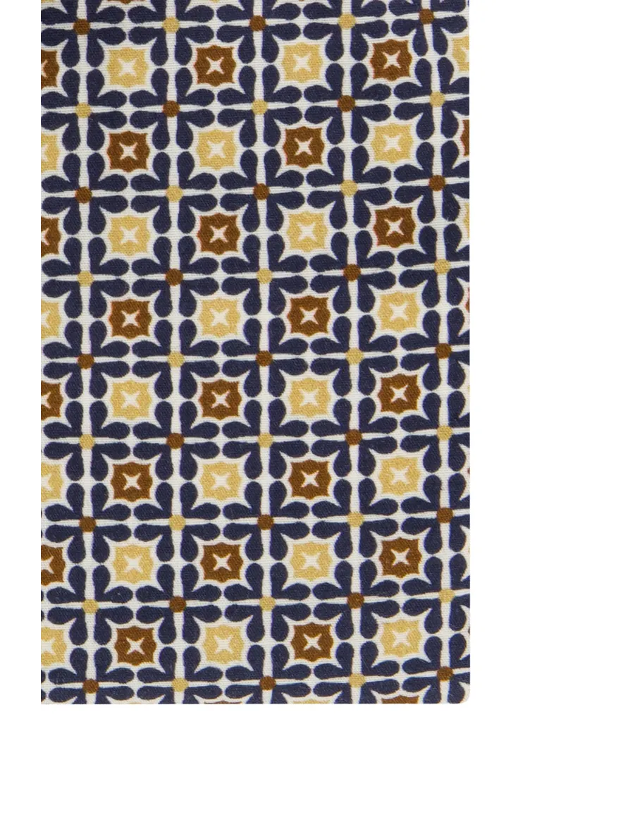 Eden Valley overhemd normale fit donkerblauw met print