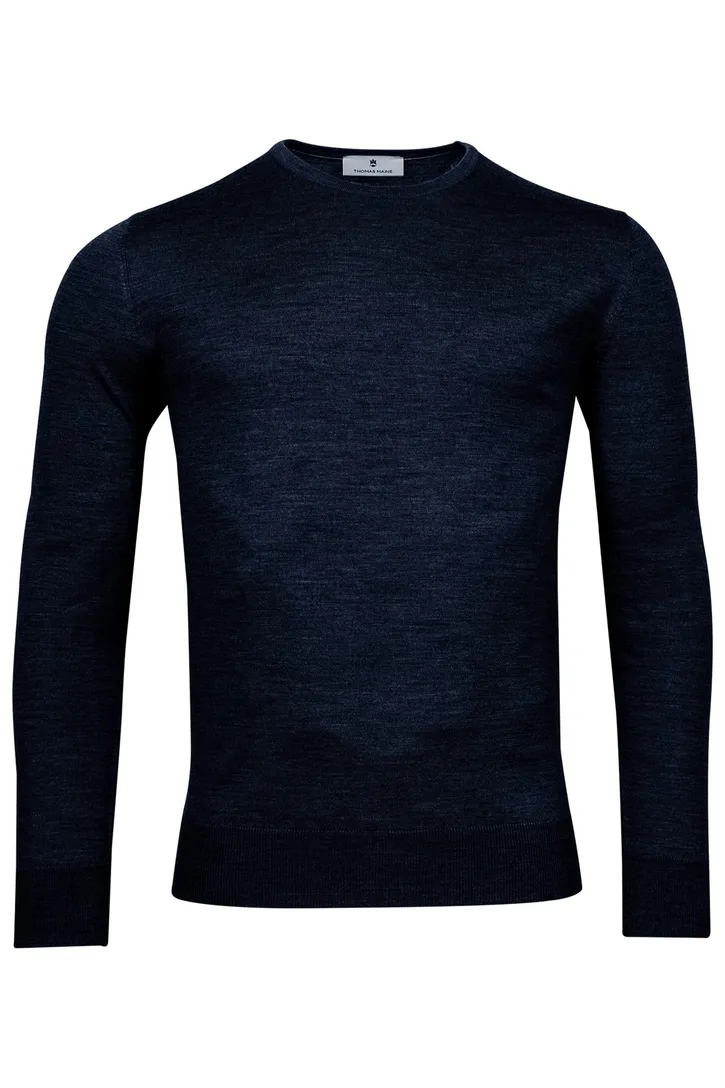 Thomas Maine donkerblauw ronde hals