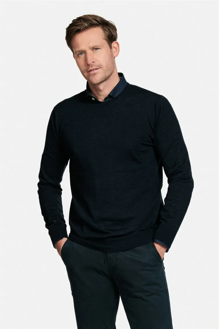 Thomas Maine trui donkerblauw