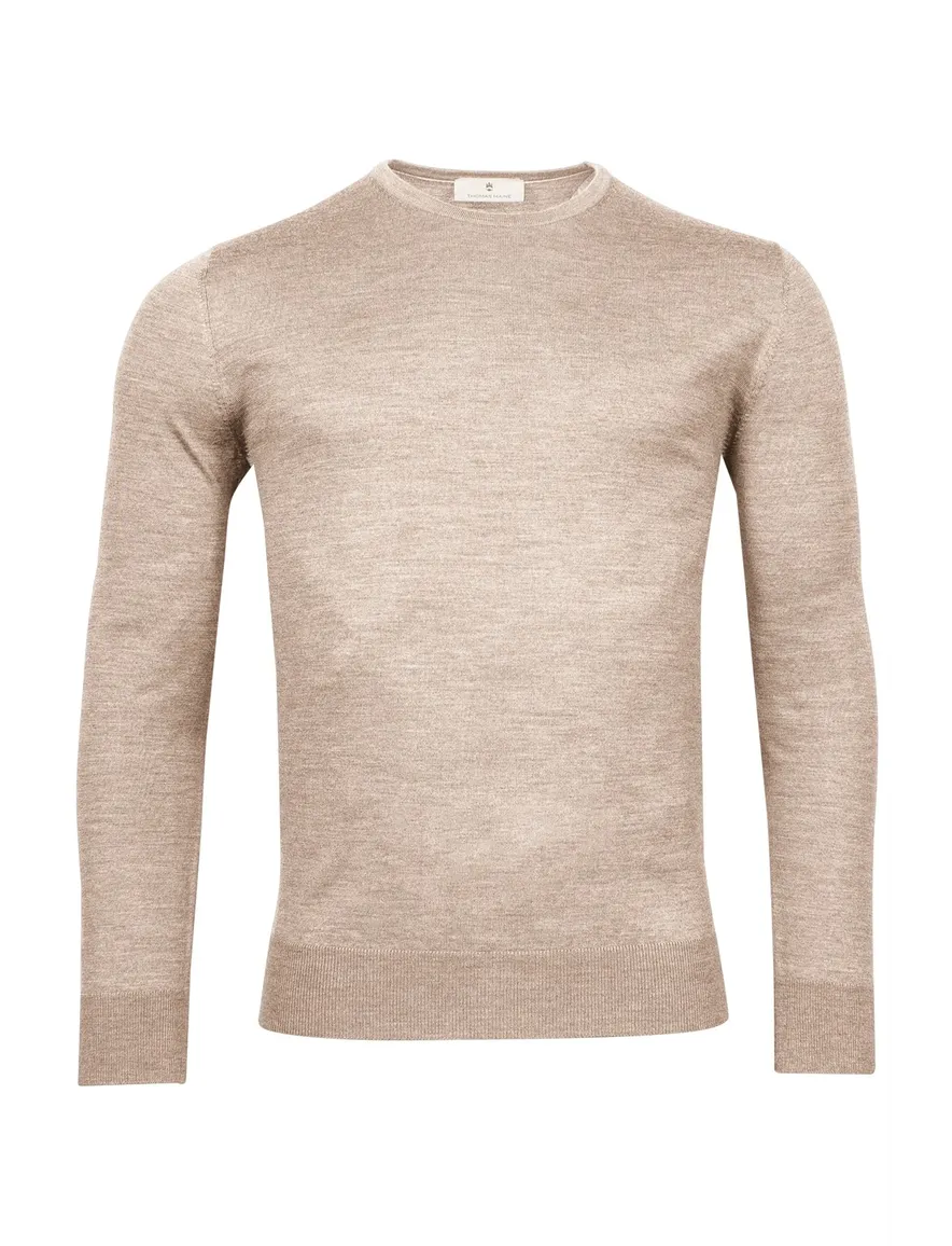 Thomas Maine trui beige structuur
