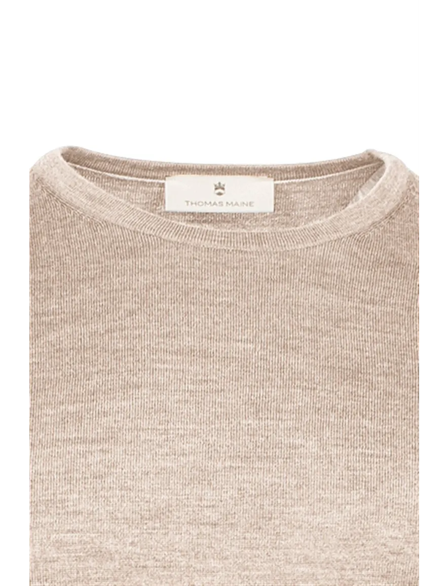 Thomas Maine trui beige structuur