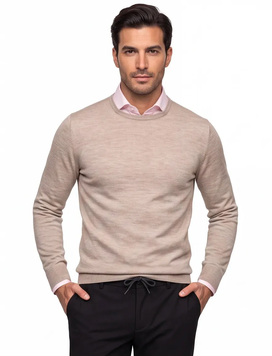 Thomas Maine trui beige structuur