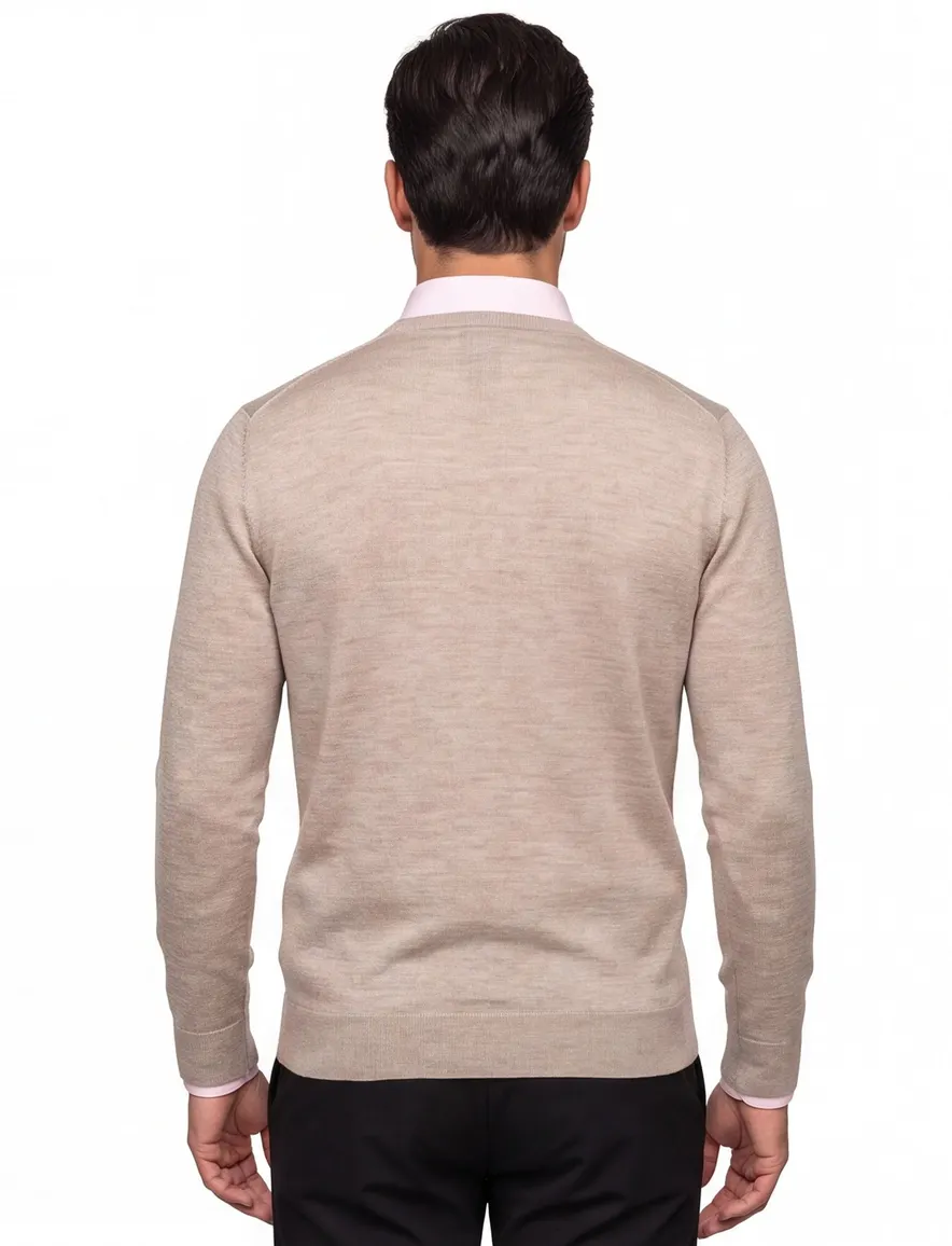 Thomas Maine trui beige structuur