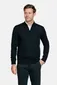 Thomas Maine trui navy half-zip effen normale fit wol