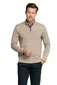 Thomas Maine trui beige half-zip normale fit 100% wol