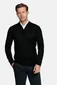 Thomas Maine trui zwart half-zip met rits effen 100% wol