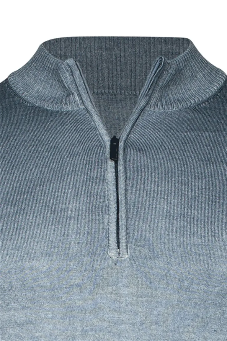 Thomas Maine trui blauw half-zip