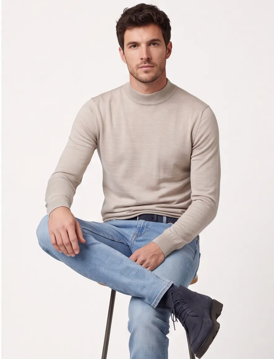 Thomas Maine trui beige normale fit