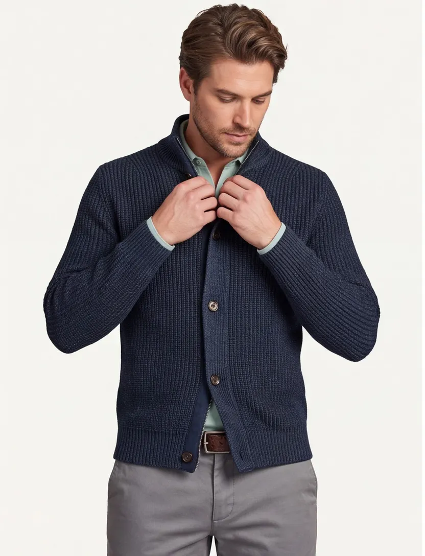 vest Thomas Maine donkerblauw