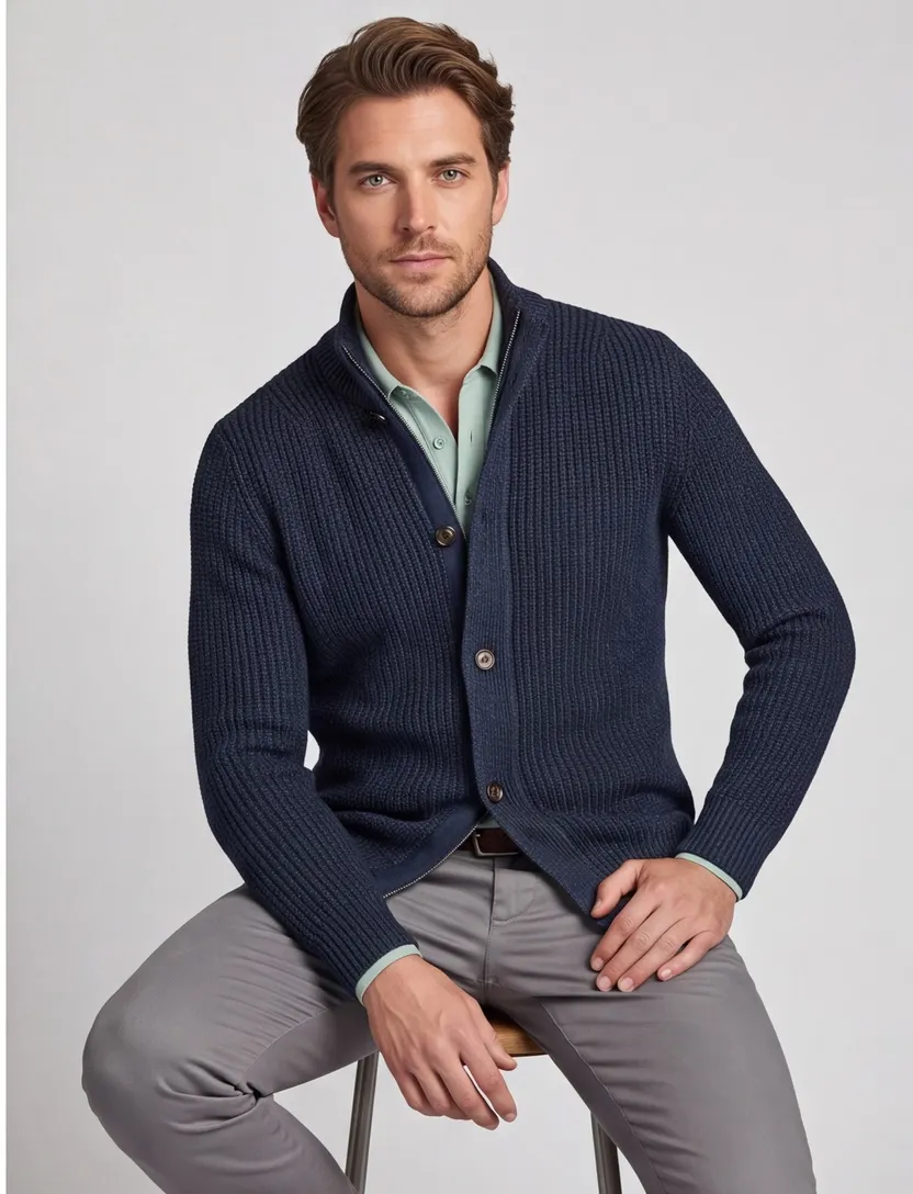 vest Thomas Maine donkerblauw