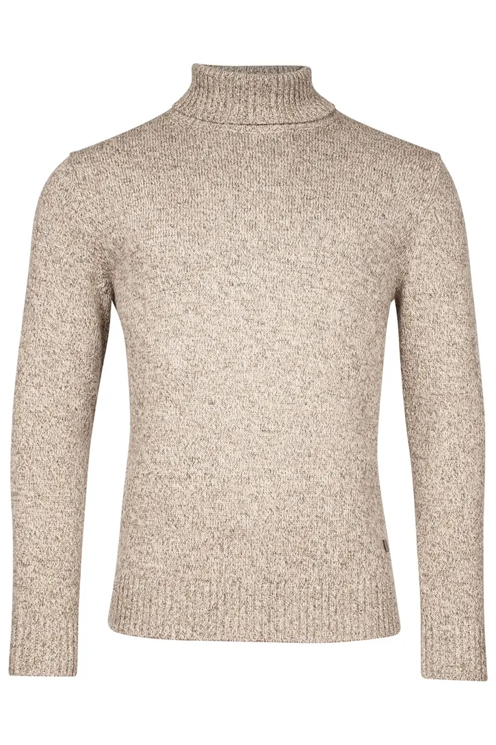 Thomas Maine gebreide coltrui beige gemeleerd 100% wol