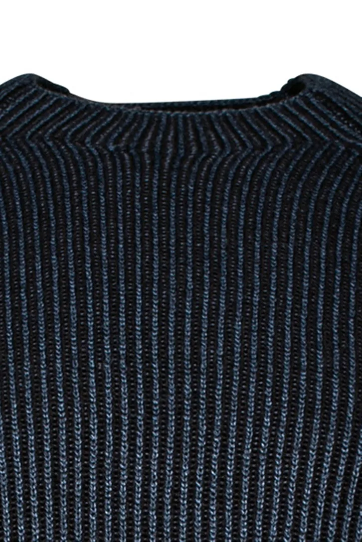 Thomas Maine gebreide trui blauw structuur normale fit