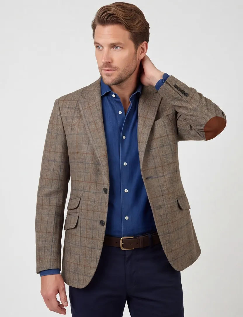 colbert Wellington of Bilmore bruin geruit wol
