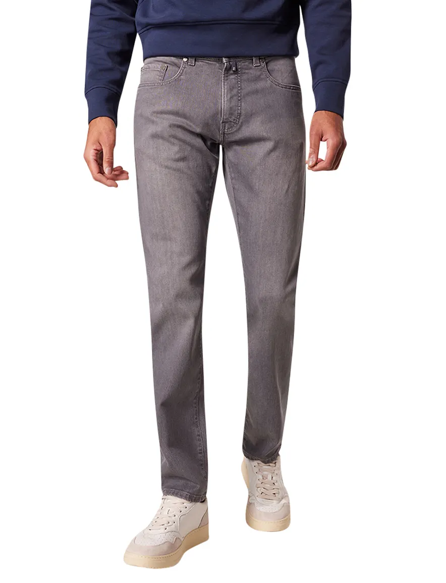 Pierre Cardin jeans Lyon tapered fit grijs effen denim