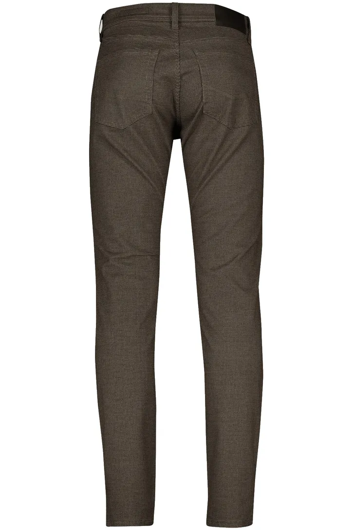 Pierre Cardin jeans bruin geruit katoen