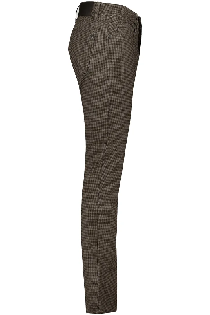 Pierre Cardin jeans bruin geruit katoen