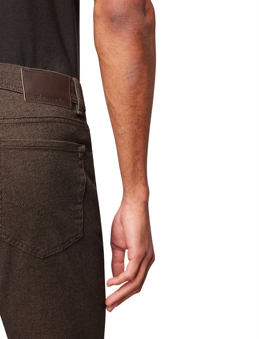 Pierre Cardin Lyon bruin 5-pocket broek