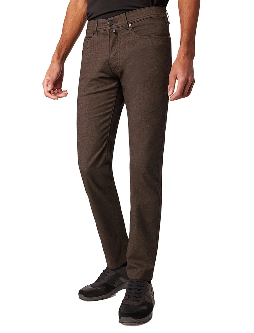 Pierre Cardin Lyon bruin 5-pocket broek