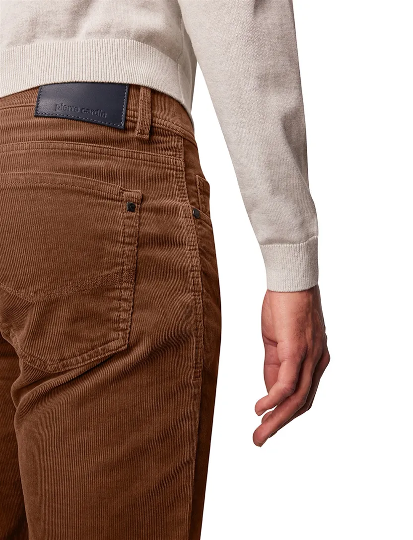 Pierre Cardin Lyon tapered fit broek bruin
