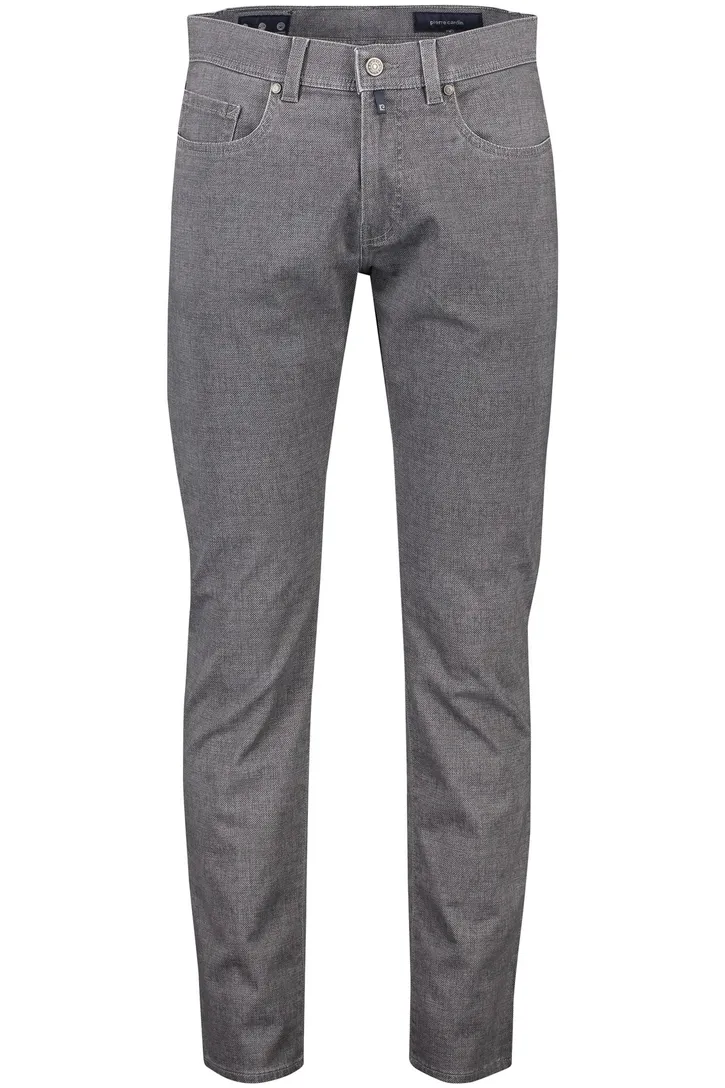 Pierre Cardin 5-pocket grijs gemêleerd katoen
